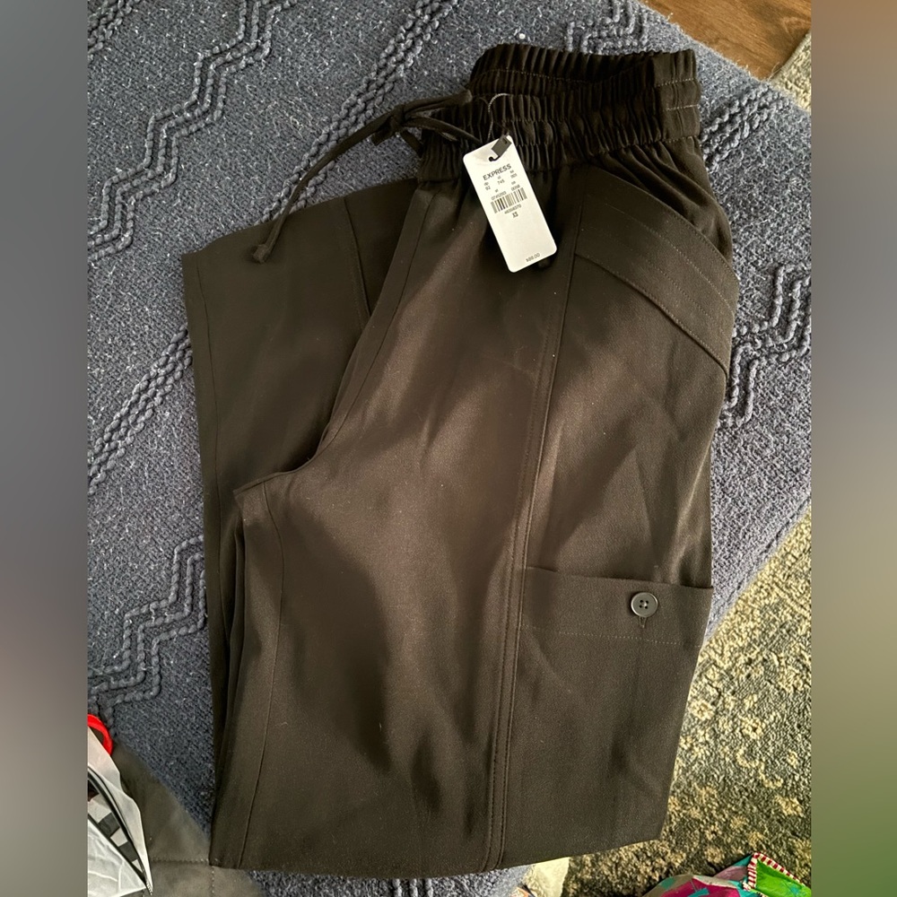 Express Black Drawstring Pants NWT - image 1